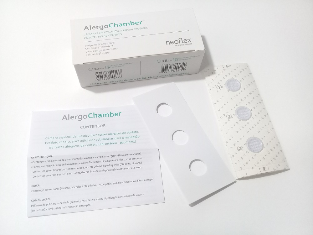 PATCH TEST ALERGOCHAMBER 12 MM CONT E FITAS ADES MONTADO